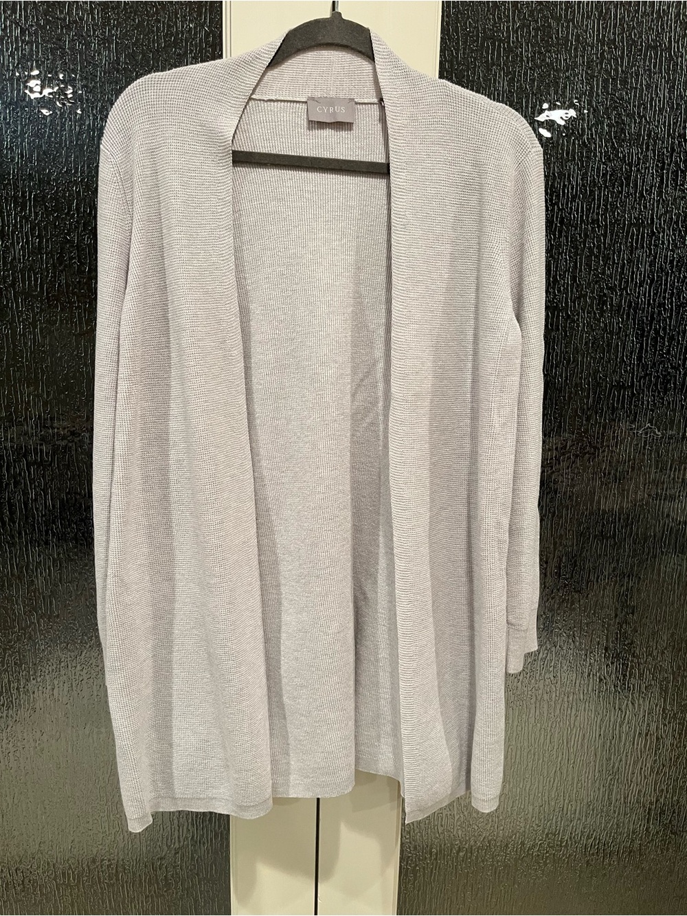 Cyrus Light Silver Open-Front Women's Cardigan